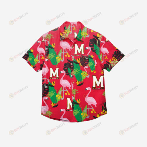 Maryland Terrapins Floral Button Up Hawaiian Shirt
