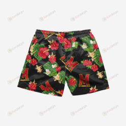 Maryland Terrapins Floral Hawaiian Men Shorts Swim Trunks - Print Shorts