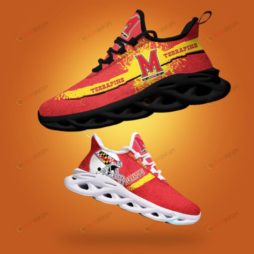 Maryland Terrapins Logo Helmet And Splatter Pattern 3D Max Soul Sneaker Shoes