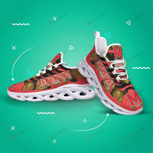 Maryland Terrapins Logo Hole Pattern 3D Max Soul Sneaker Shoes In Red