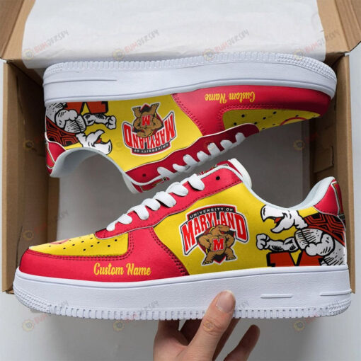 Maryland Terrapins Mascot Team Logo Custom Name Air Force 1 Shoes