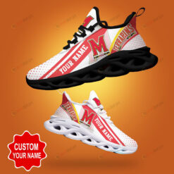 Maryland Terrapins Shadow Logo Polka Dot Pattern Custom Name 3D Max Soul Sneaker Shoes