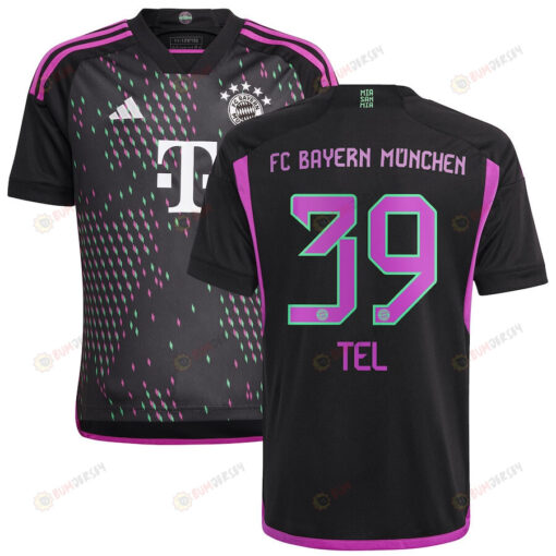 Mathys Tel 39 Bayern Munich 2023/24 Away Youth Jersey - Black