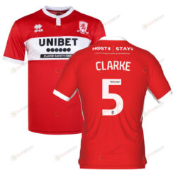 Matt Clarke 5 Middlesbrough 2022-23 Home Jersey - Red/White