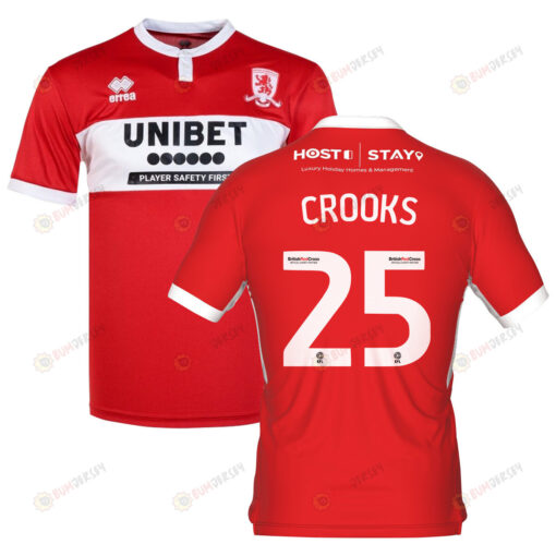 Matt Crooks 25 Middlesbrough 2022-23 Home Jersey - Red/White