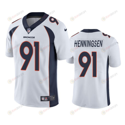 Matt Henningsen 91 Denver Broncos White Vapor Limited Jersey