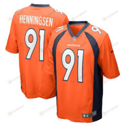 Matt Henningsen Denver Broncos Game Player Jersey - Orange