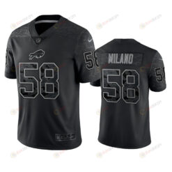 Matt Milano 58 Buffalo Bills Black Reflective Limited Jersey - Men