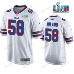 Matt Milano 58 Buffalo Bills Super Bowl LVII Away Player Men Jersey - White Jersey