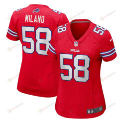 Matt Milano 58 Buffalo Bills Women's Alternate Game Jersey - Red