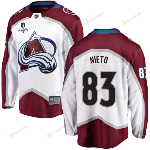 Matt Nieto 83 Colorado Avalanche Stanley Cup 2023 Playoffs Patch Away Breakaway Men Jersey - White