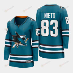 Matt Nieto San Jose Sharks 83 2022-23 Home Women Premier Breakaway Jersey Teal