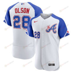 Matt Olson 28 Atlanta Braves 2023 City Connect Player Elite Jersey - White