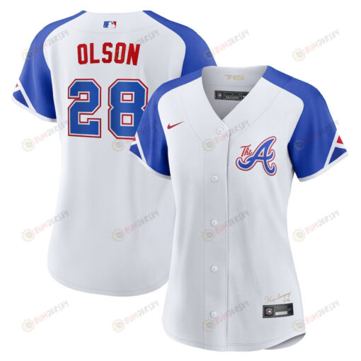 Matt Olson 28 Atlanta Braves 2023 City Connect Women Jersey - White