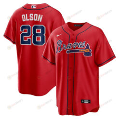 Matt Olson 28 Atlanta Braves Alternate Player Men Jersey - Red