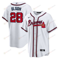 Matt Olson 28 Atlanta Braves Home Player Men Jersey - White