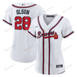 Matt Olson 28 Atlanta Braves Women's Home Player Jersey - White