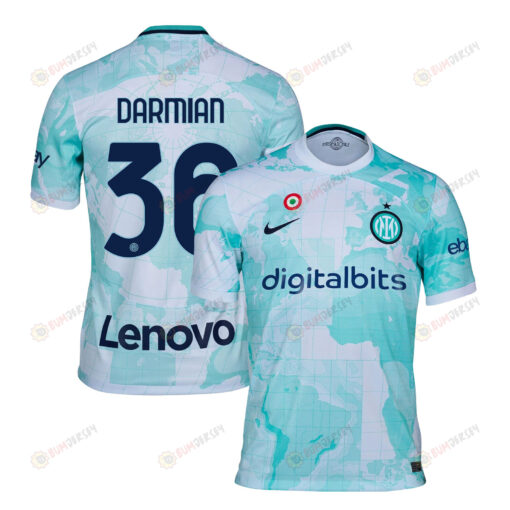 Matteo Darmian 36 Inter Milan 2022/23 Away Men Jersey - Light Green