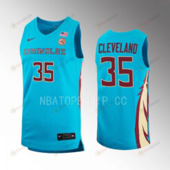 Matthew Cleveland 35 FSU Seminoles Turquoise Jersey 2022-23 Alternate Basketball