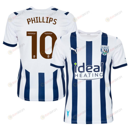 Matthew Phillips 10 West Bromwich Albion FC 2023/24 Home Men Jersey - White