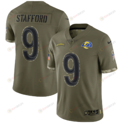 Matthew Stafford Los Angeles Rams 2022 Salute To Service Limited Jersey - Olive