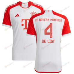 Matthijs de Ligt 4 Bayern Munich 2023/24 Home Men Jersey - White