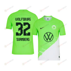 Mattias Svanberg 32 VfL Wolfsburg 2023-24 Home YOUTH Jersey - Green