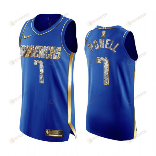 Mavericks 7 Dwight Powell Blue Jersey Diamond Edition 2022 Playoffs