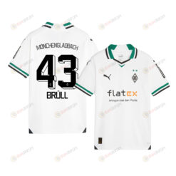 Max Br?ll 43 Borussia M?nchengladbach 2023-24 Home YOUTH Jersey - White