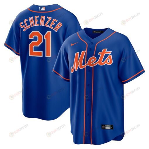 Max Scherzer 21 New York Mets Alternate Player Jersey - Royal