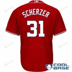 Max Scherzer Washington Nationals Cool Base Player Jersey - Scarlet