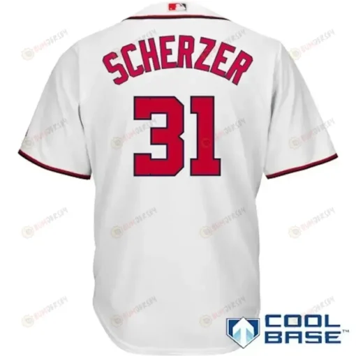 Max Scherzer Washington Nationals Cool Base Player Jersey - White