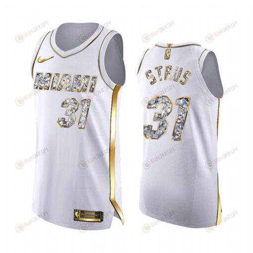 Max Strus Heat 31 2022 Playoffs Jersey White Diamond Edition