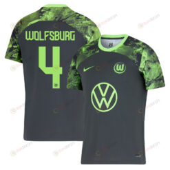 Maxence Lacroix 4 VfL Wolfsburg 2023-24 Away Men Jersey - Black