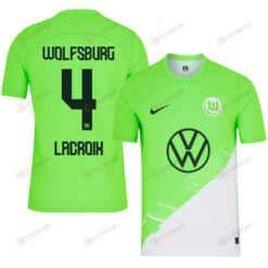 Maxence Lacroix 4 VfL Wolfsburg 2023-24 Home Men Jersey - Green