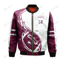 McMaster Marauders Bomber Jacket 3D Printed Flame Ball Pattern