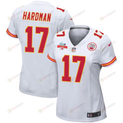 Mecole Hardman 17 Kansas City Chiefs Super Bowl LVII Champions 3 Stars WoMen's Jersey - White