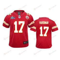 Mecole Hardman 17 Kansas City Chiefs Super Bowl LVII Game Jersey - Youth Red