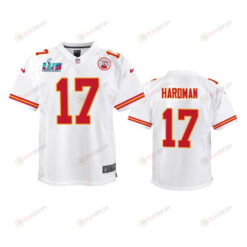 Mecole Hardman 17 Kansas City Chiefs Super Bowl LVII Game Jersey - Youth White