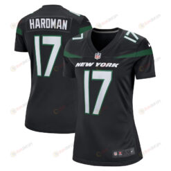 Mecole Hardman 17 New York Jets Alternate Game Women Jersey - Stealth Black