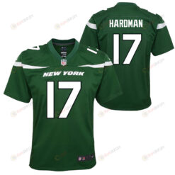 Mecole Hardman 17 New York Jets Game Youth Jersey - Green