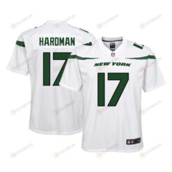Mecole Hardman 17 New York Jets Game Youth Jersey - White