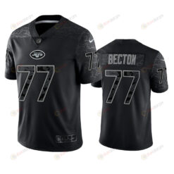 Mekhi Becton 77 New York Jets Black Reflective Limited Jersey - Men