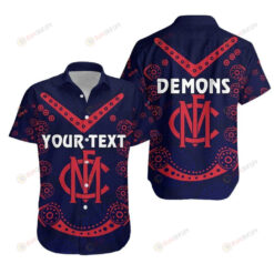 Melbourne Demons Indigenous Short Sleeve Curved Hawaiian Shirt