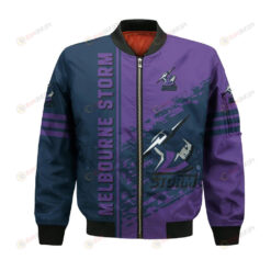 Melbourne Storm Bomber Jacket 3D Printed Logo Pattern In Team Colours