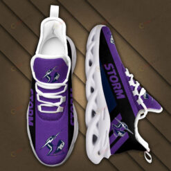 Melbourne Storm Logo Black Stripe Pattern 3D Max Soul Sneaker Shoes In Purple