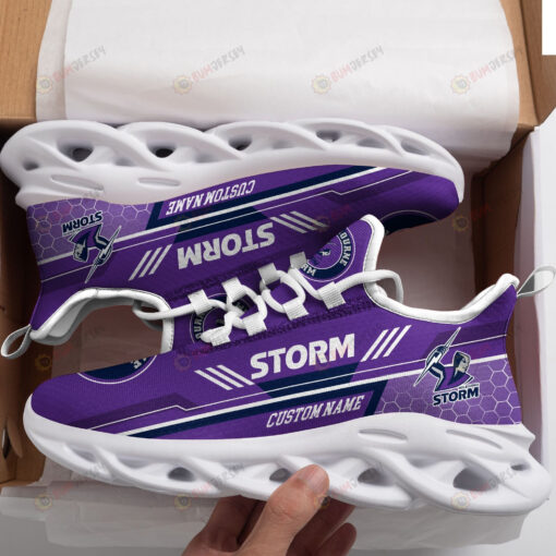 Melbourne Storm Logo Custom Name Pattern 3D Max Soul Sneaker Shoes