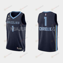 Memphis Grizzlies 1 Kennedy Chandler 2022-23 Icon Edition Navy Men Jersey