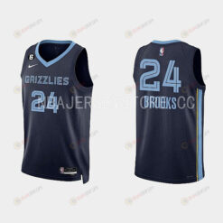 Memphis Grizzlies 24 Dillon Brooks 2022-23 Icon Edition Navy Men Jersey