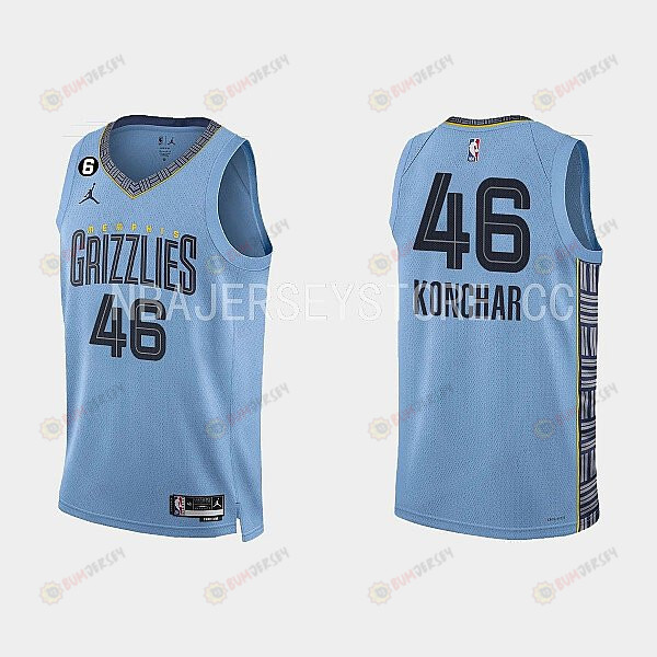 Memphis Grizzlies 46 John Konchar 2022-23 Statement Edition Light Blue Men Jersey